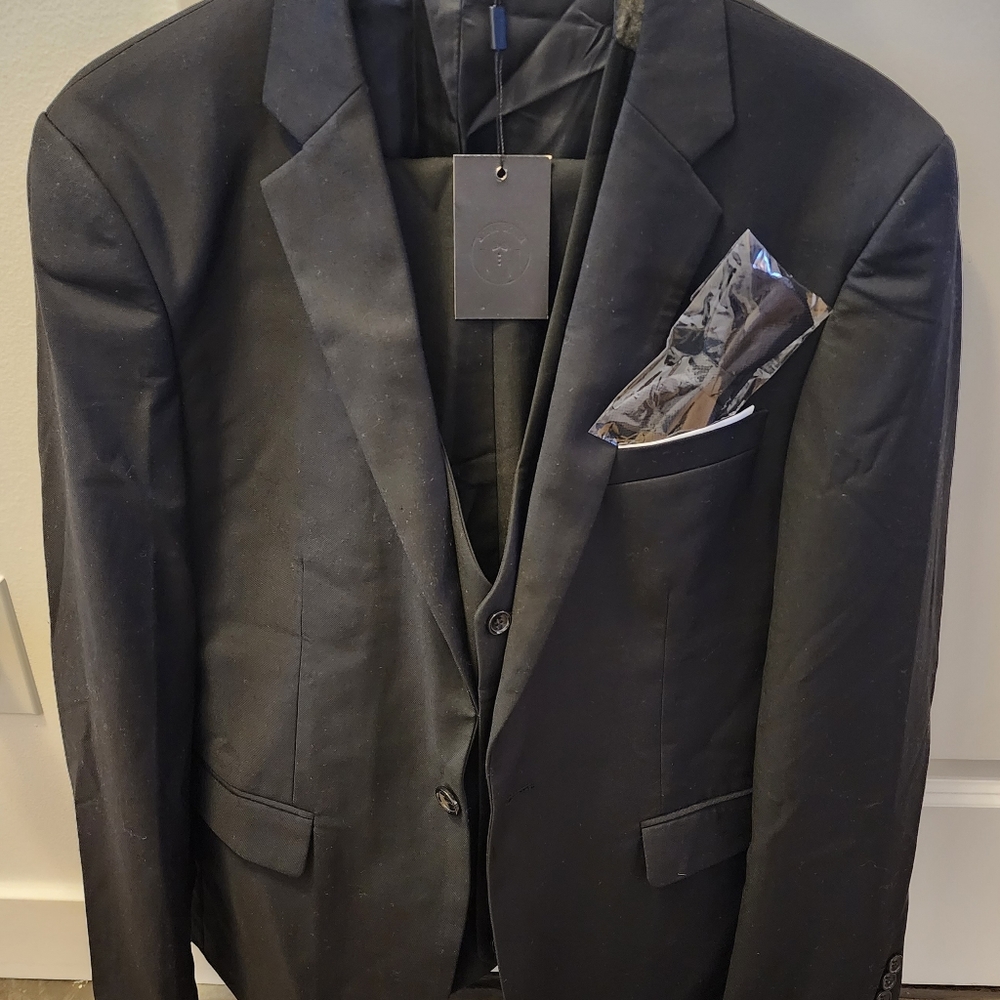 MAGE MALE Men's 3 Pieces Suit Elegant Solid One Button Slim Fit Single Breasted
